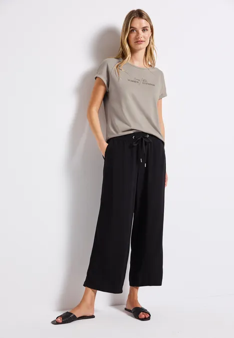 Basic Shirt mit Print tumbled beige
