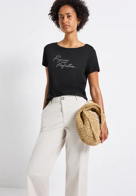 T-Shirt mit Print Black