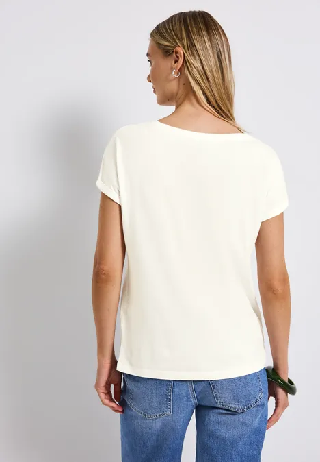 Basic Shirt mit Print off white