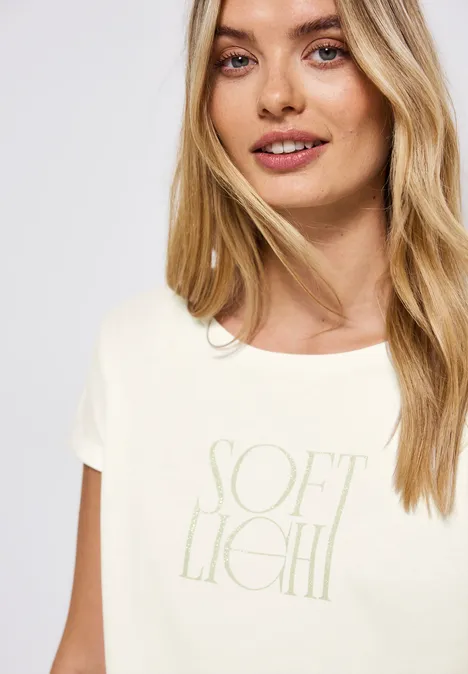 Basic Shirt mit Print off white