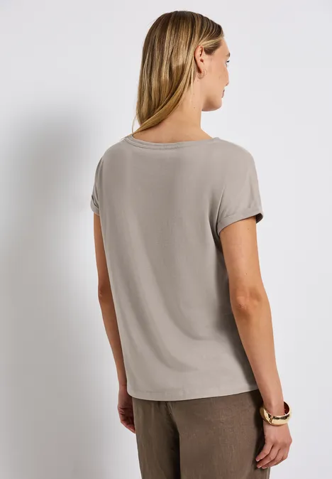 Basic Shirt mit Print tumbled beige