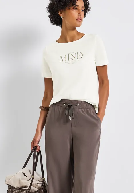Basic Shirt mit Print off white Basic Shirt mit Print off white