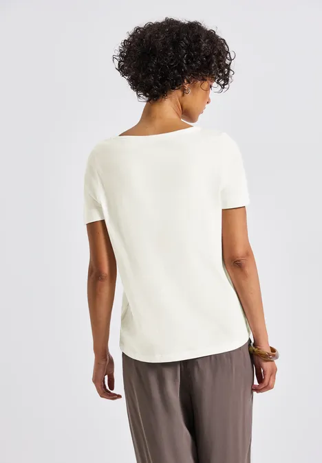 Basic Shirt mit Print off white Basic Shirt mit Print off white