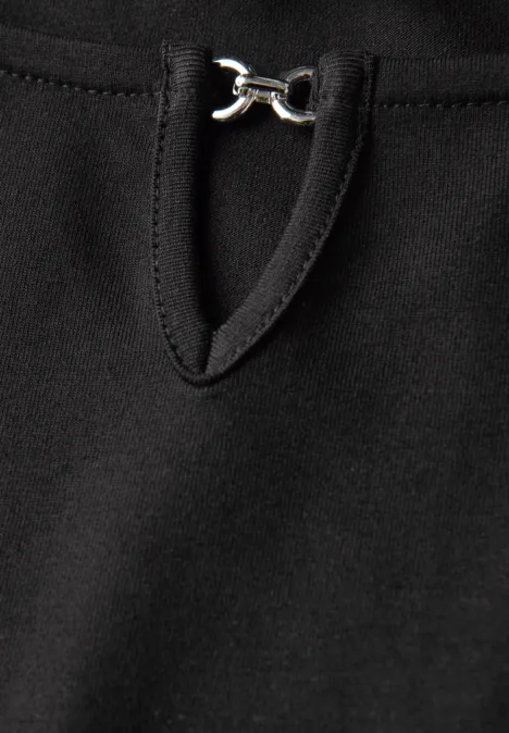Jersey-Shirt mit Cut-Out Black Jersey-Shirt mit Cut-Out Black