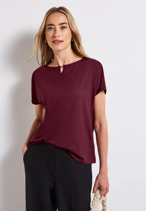 Jersey-Shirt mit Cut-Out dark cherry red Jersey-Shirt mit Cut-Out dark cherry red