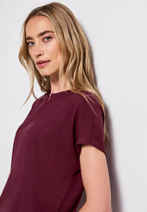 Jersey-Shirt mit Cut-Out dark cherry red Jersey-Shirt mit Cut-Out dark cherry red