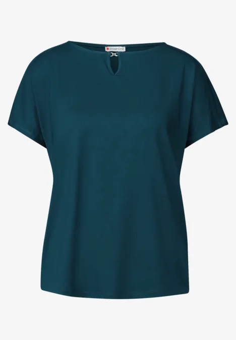 Jersey-Shirt mit Cut-Out tide blue