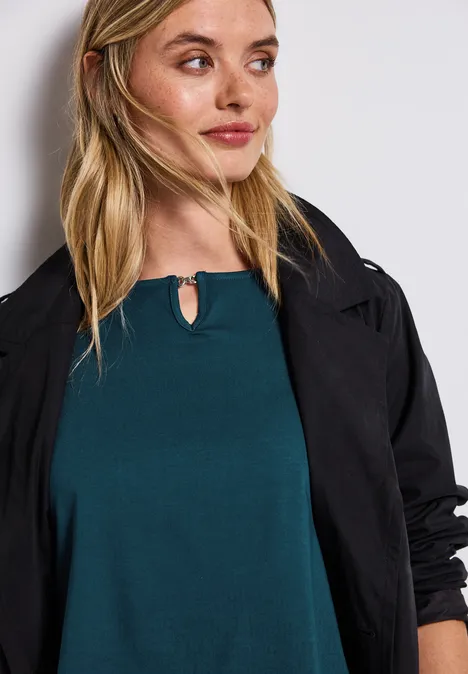 Jersey-Shirt mit Cut-Out tide blue