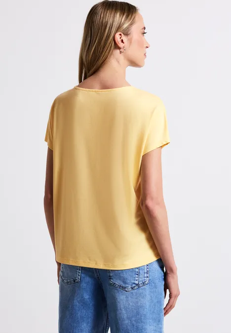 Jersey-Shirt mit Cut-Out buttercream yellow