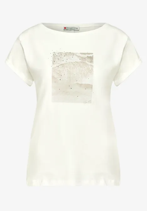 Shirt met fotoprint off white