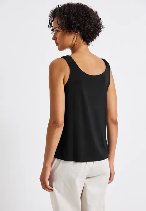 Top mit Raffung Black Top mit Raffung Black