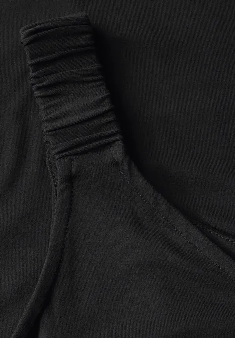 Top mit Raffung Black Top mit Raffung Black
