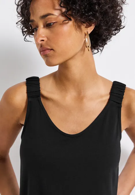 Top mit Raffung Black Top mit Raffung Black