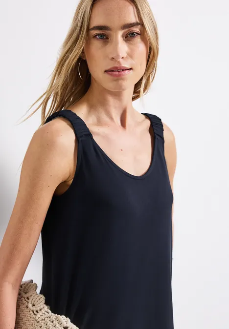 Top mit Raffung deep blue Top mit Raffung deep blue