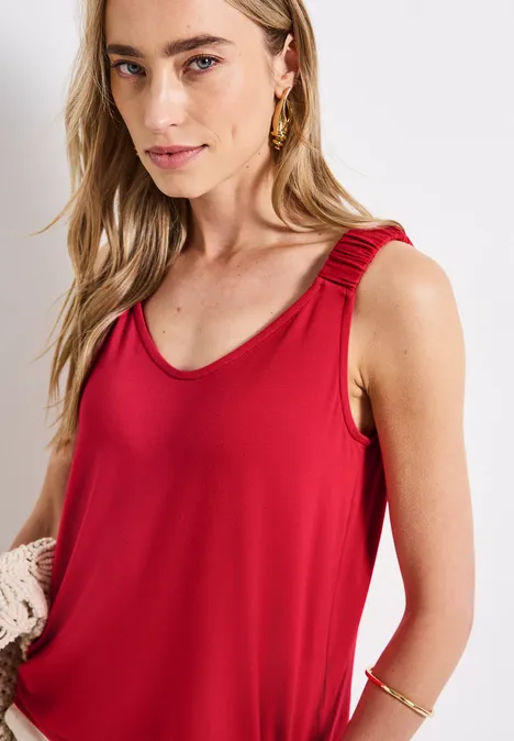 Top mit Raffung glory red Top mit Raffung glory red