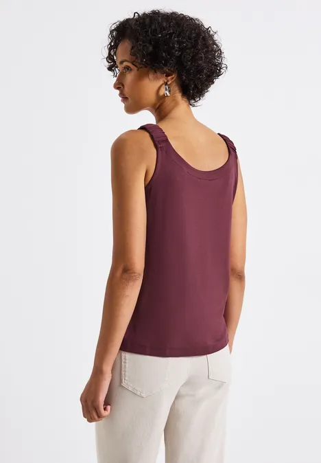 Top mit Raffung dark cherry red Top mit Raffung dark cherry red