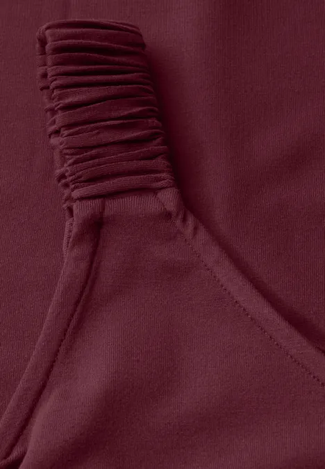 Top mit Raffung dark cherry red Top mit Raffung dark cherry red
