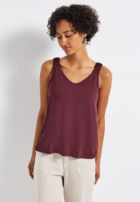 Top mit Raffung dark cherry red Top mit Raffung dark cherry red
