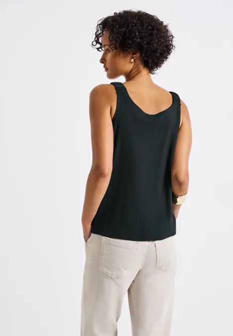 Top mit Raffung pine grove green