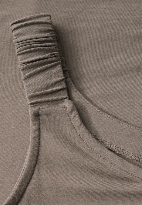 Top mit Raffung dark tumbled beige