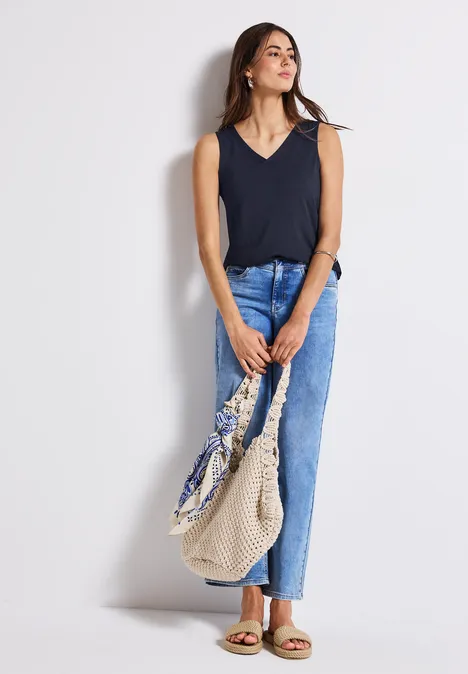 V-Neck Top deep blue V-Neck Top deep blue