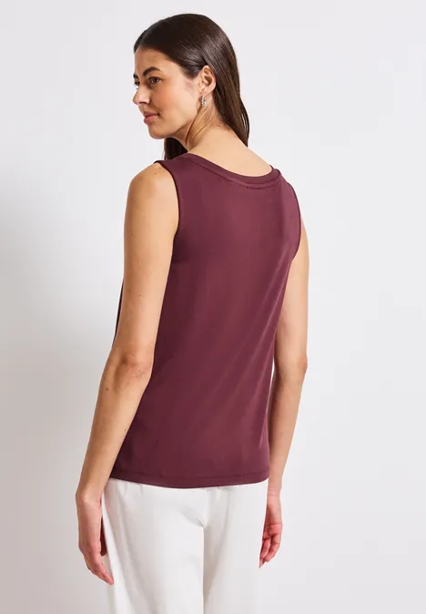 V-Neck Top dark cherry red