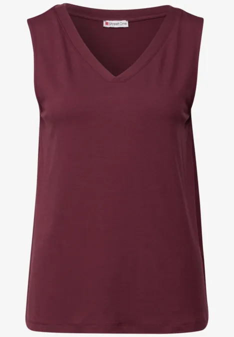 V-Neck Top dark cherry red