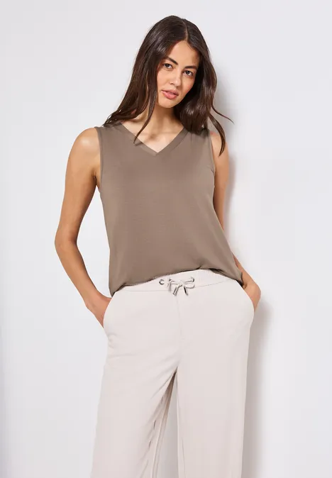 V-Neck Top dark tumbled beige V-Neck Top dark tumbled beige