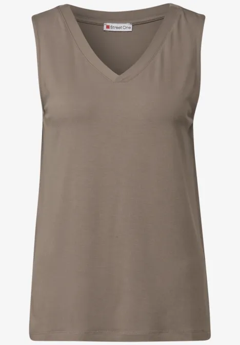 V-Neck Top dark tumbled beige V-Neck Top dark tumbled beige