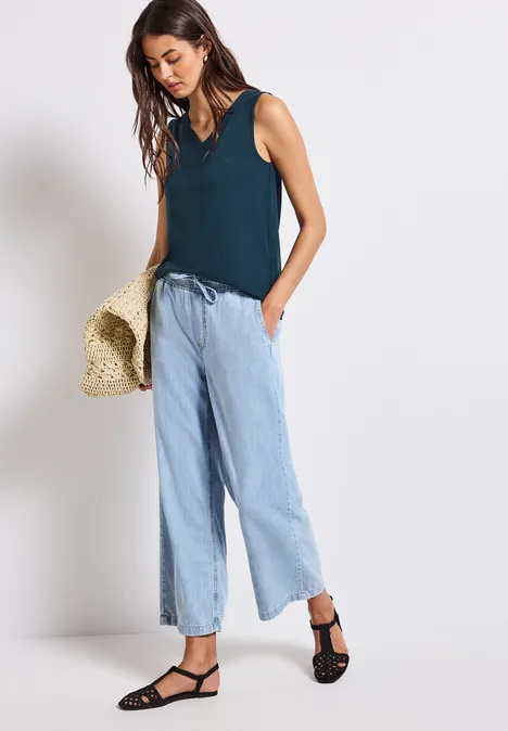 V-Neck Top tide blue