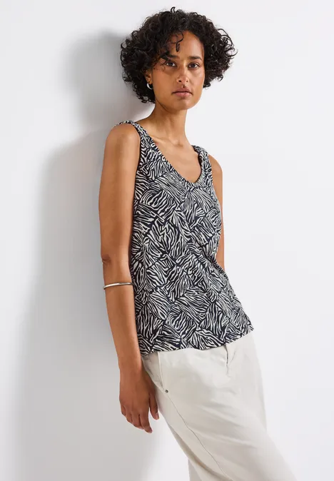 Print-Top mit Raffung deep blue Print-Top mit Raffung deep blue
