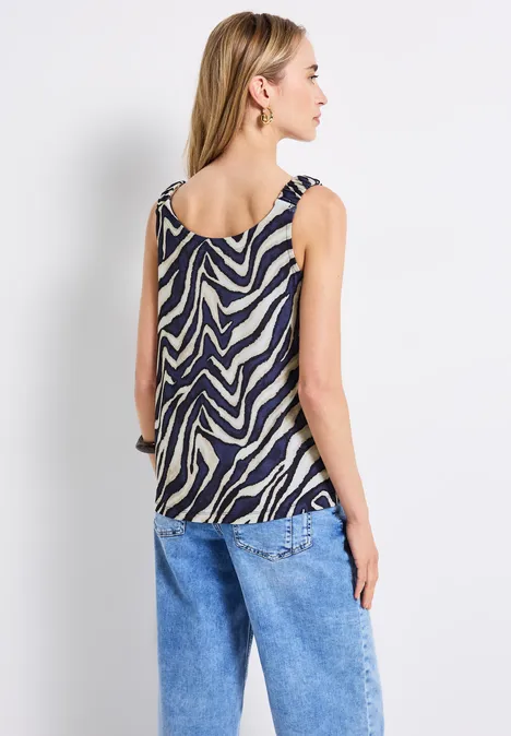 Print-Top mit Raffung deep blue Print-Top mit Raffung deep blue