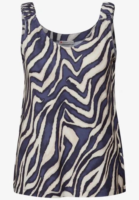 Print-Top mit Raffung deep blue Print-Top mit Raffung deep blue