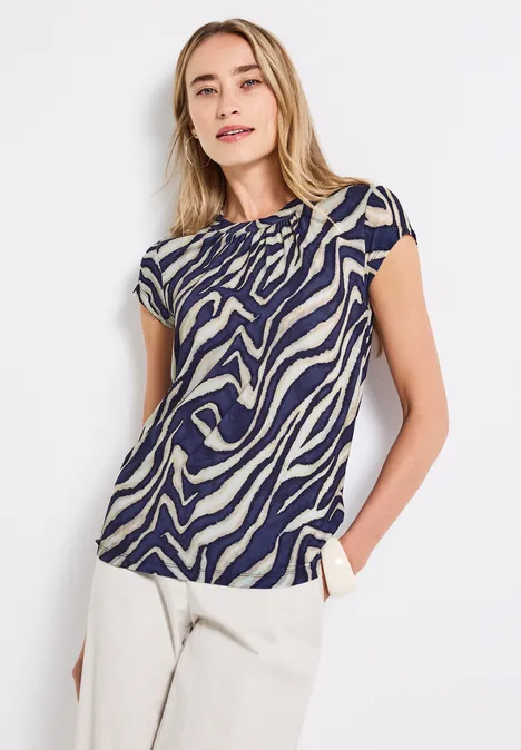 Gemustertes Jersey-Shirt deep blue Gemustertes Jersey-Shirt deep blue