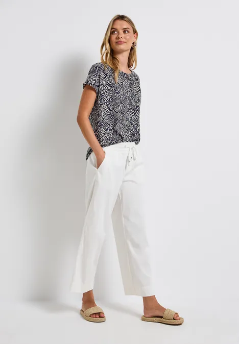 Print-Shirt mit Cut-Out deep blue