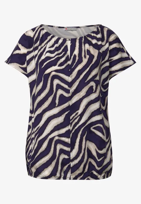 Print-Shirt mit Cut-Out deep blue