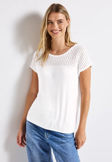 Shirt mit Spitzendetails White Shirt mit Spitzendetails White