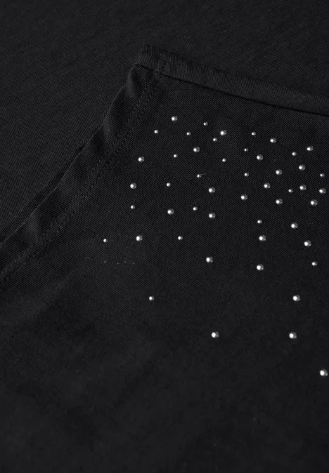 Shirt mit Schmucksteinen Black