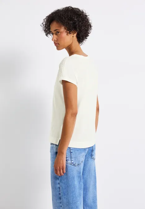 Shirt mit Schmucksteinen off white
