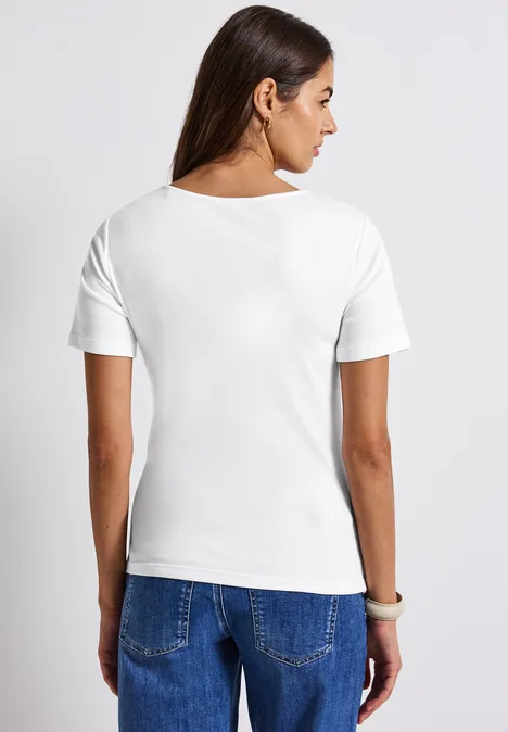 T-Shirt mit Herzausschnitt White T-Shirt mit Herzausschnitt White