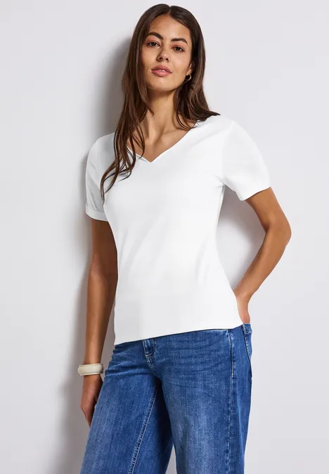 T-Shirt mit Herzausschnitt White T-Shirt mit Herzausschnitt White