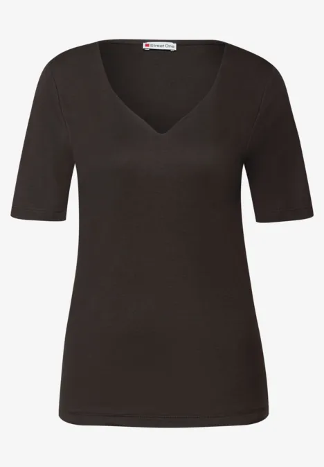 T-Shirt mit Herzausschnitt deep roast brown T-Shirt mit Herzausschnitt deep roast brown