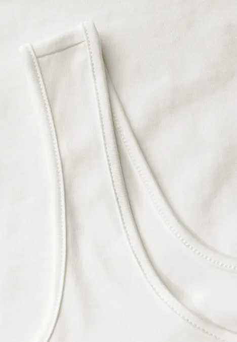 Basic Top mit Square Neck off white
