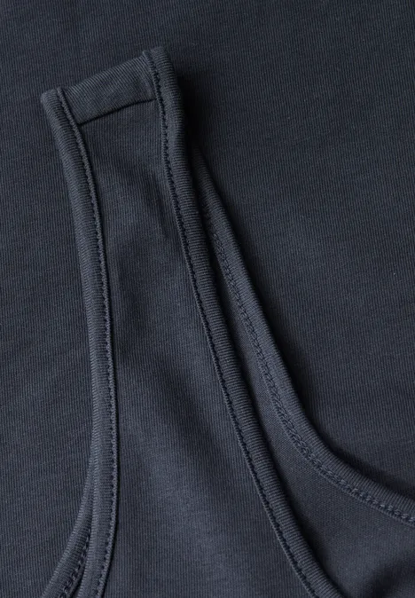 Basic Top mit Square Neck deepwater blue