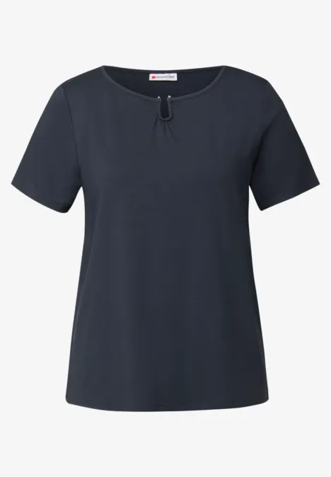 Jersey-Shirt mit Cut-Out deepwater blue