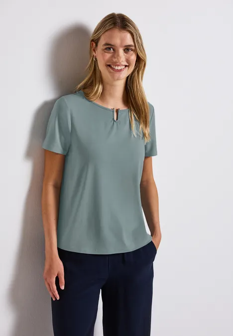 Jersey-Shirt mit Cut-Out arona blue