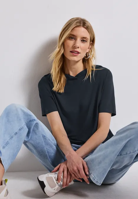 T-Shirt mit Kapuze deepwater blue