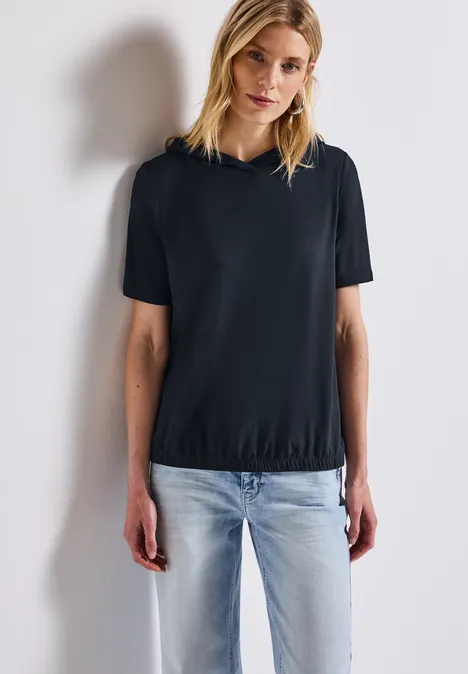 T-Shirt mit Kapuze deepwater blue