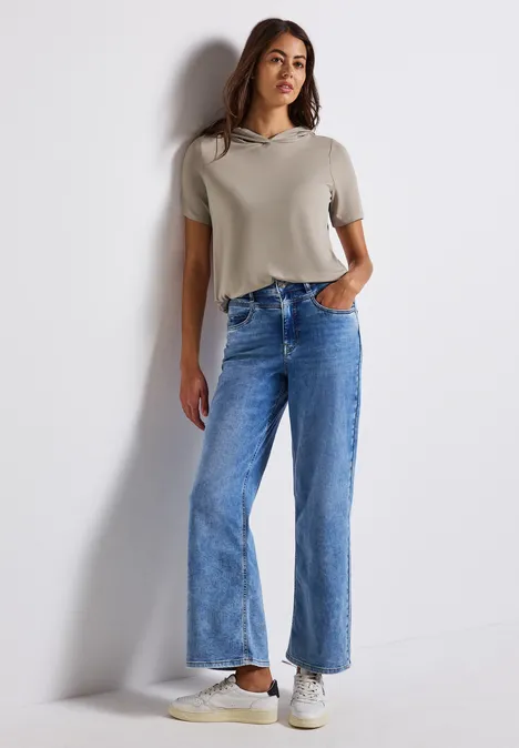T-Shirt mit Kapuze morning beige