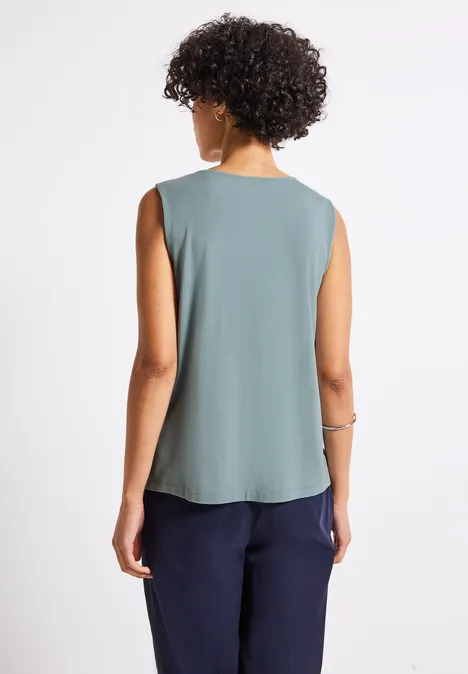 Top mit Cut-Out und Detail arona blue